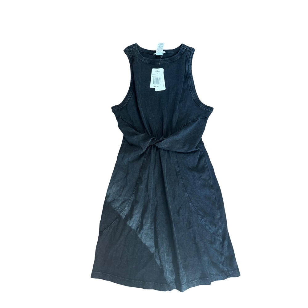 L SPACE Black‎ Tie Front Sleeveless Mini Dress XS Cotton Wash NWT